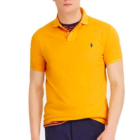 Men Polo Ralph Lauren Polo SLIM FIT Yellow Shirt - Picture 2 of 12